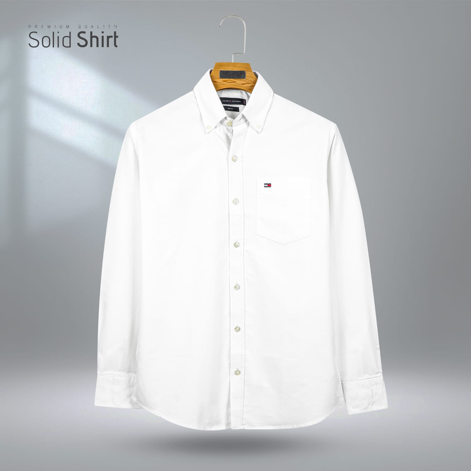 White Men's Oxford Cotton Shirt